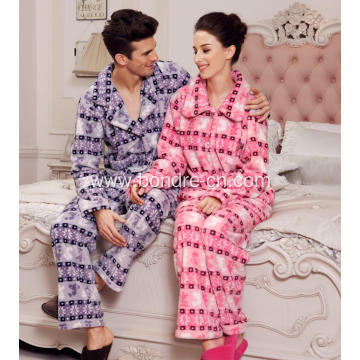 Fashion Printed Velvet Fleece Pajamas Suit